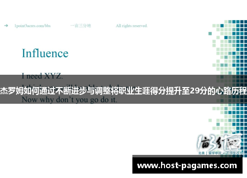 杰罗姆如何通过不断进步与调整将职业生涯得分提升至29分的心路历程
